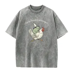Off to Commit Tomfoolery T-Shirts, Frog Riding Chicken Tee, Sarcastic Graphic Tee