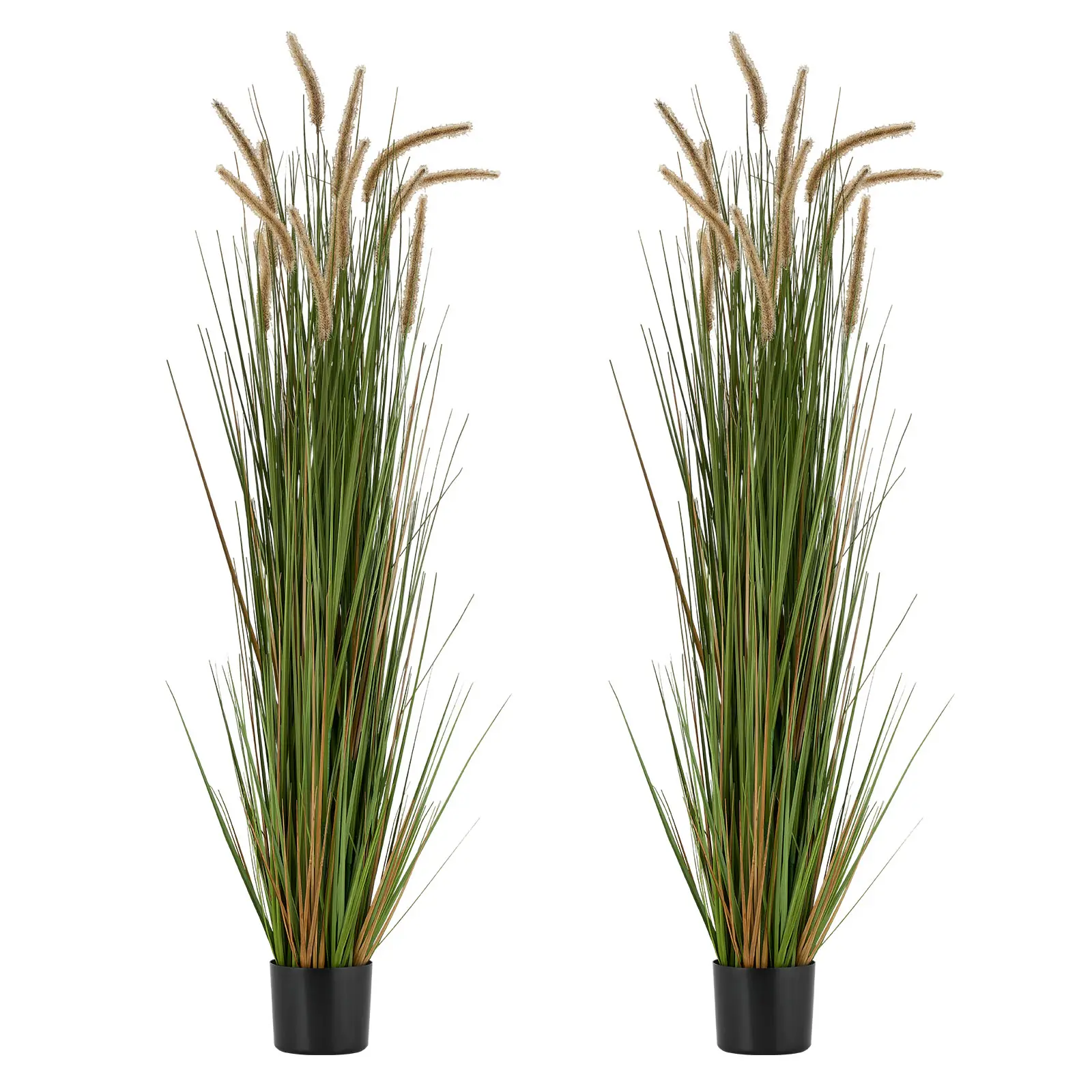 VEVOR Artificial Grass Plant, 2 Pack 59 inch Horsetail Reed Grass in Pot, Premium PVC Faux Fake Greenery Shrubs Plant for Indoor Outdoor House Home Garden Office Room Decor, Housewarming, Green