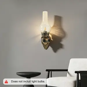 Retro Petal Wall Sconce Bronze Wall Mount Light E27 for Porch Garage Garden Corridor Indoor Decor