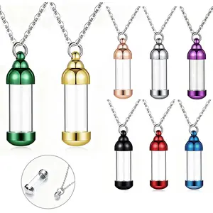 Cremation Ashes Holder Necklace - Openable Glass Vial, Pet & Human Memorial Jewelry