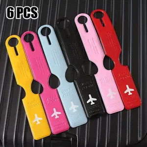6pcs Colorful Luggage Tags, Durable PVC Travel Accessories with Easy-to-Read Labels for Quick Identification, Stylish Flat Design, Suitable for Suitcases, Handbags, and Backpacks, Travel Luggage, Secure Travel Tags