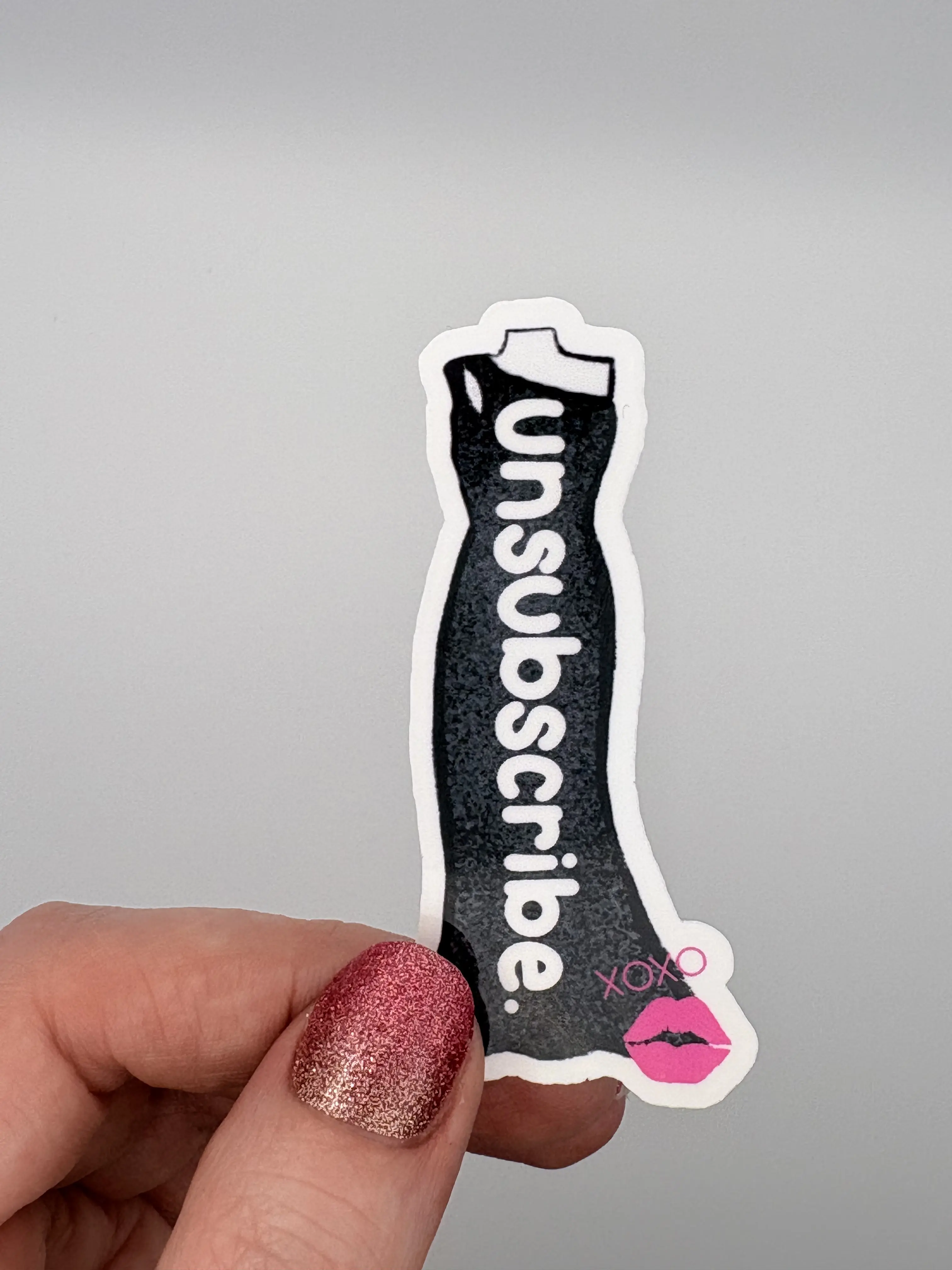 Unbothered Black Dress Stickers - Hand Drawn Original Art - Nope, I'm Good, Not Today, Unsubscribe - Waterproof Vinyl