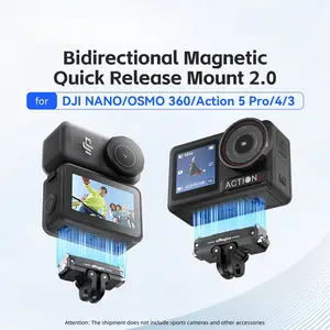 DJI Nano Osmo 360 Action 5 Pro 4 3 Dual Magnetic Quick Release 2.0, Versatile Camera Accessory for Dji Devices, Enhanced Compatibility
