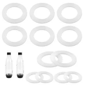 12 pcs Gasket Replacements For Sodastream, White Silicone Lid Sealing Gasket Compatible With Bottle Cap O Ring Replacement Parts For Plastic & PET Bottles