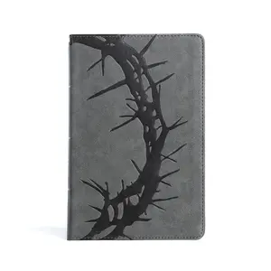 CSB Large Print Personal Size Reference Bible, Charcoal LeatherTouch Crown of Thorns, Red Letter, Presentation Page, Cross-References, Full-Color Maps, Easy-to-Read Bible Serif Type