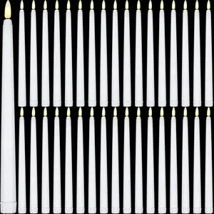 36 Pieces Flameless Taper Candles Battery Operated Bulk 11" Plastic Lights LED Candlesticks Window Candles for Birthday Wedding Church Decor Party Supplies(White)