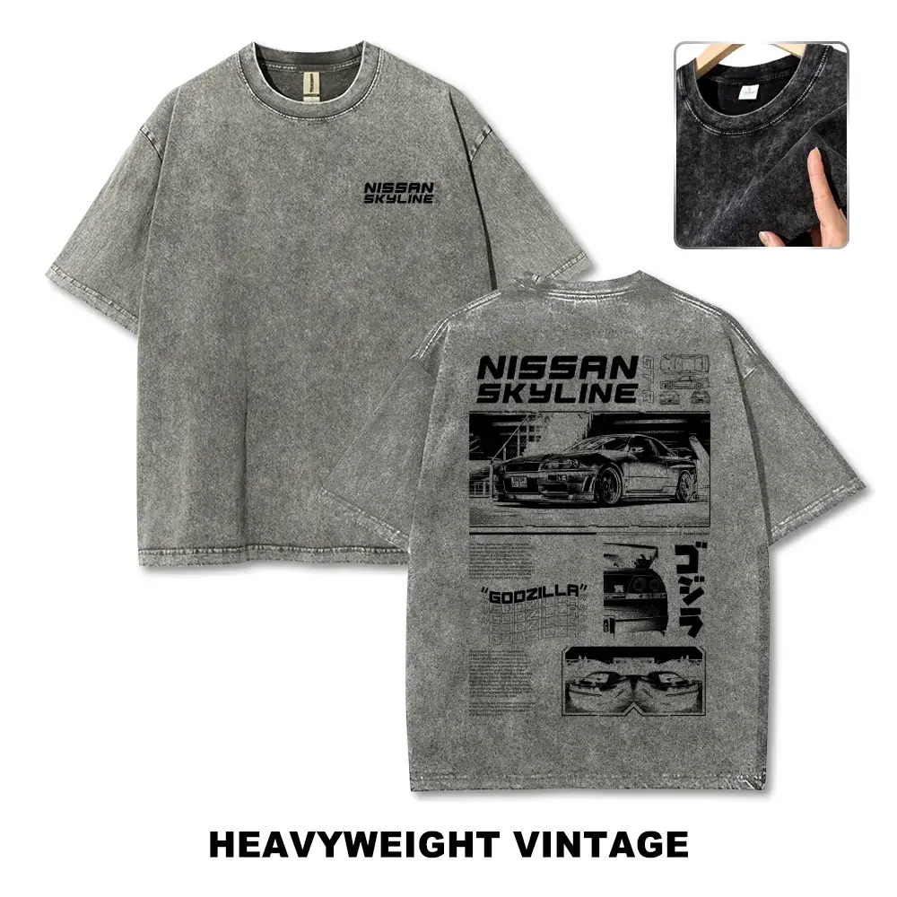 Men's Japanese JDM Godzilla Sports Car Vintage Tee - 90s Oversized Graphic T-Shirt, Streetwear & Vacation Outfits Men's Top