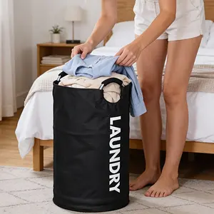 90L Large Capacity Laundry Storage Box, Durable Foldable Laundry Basket with Soft Handle, Convenient Laundry Bag for Home Use, Collapsible Laundry Hamper