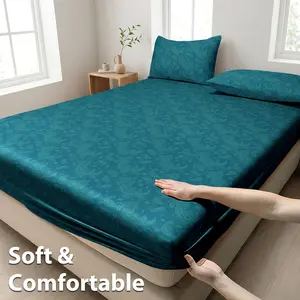 Paisley Fitted Sheet 3pcs Set - Cool Satin Mattress Covers Suitable for Home And Hotel Use. Offers 360° All-around Coverage, Non-slip And Easy-care, Comfortable And Durable, Suitable for All Seasons. Includes 1 Fitted Sheet And 2 Pillowcases. Gift