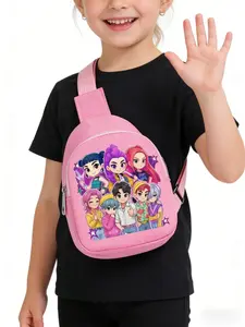 Children's Cartoon Anime Chest Bag Lightweight Nylon Crossbody Bag Casual Daily Small Backpack Crossbody Shoulder Bag