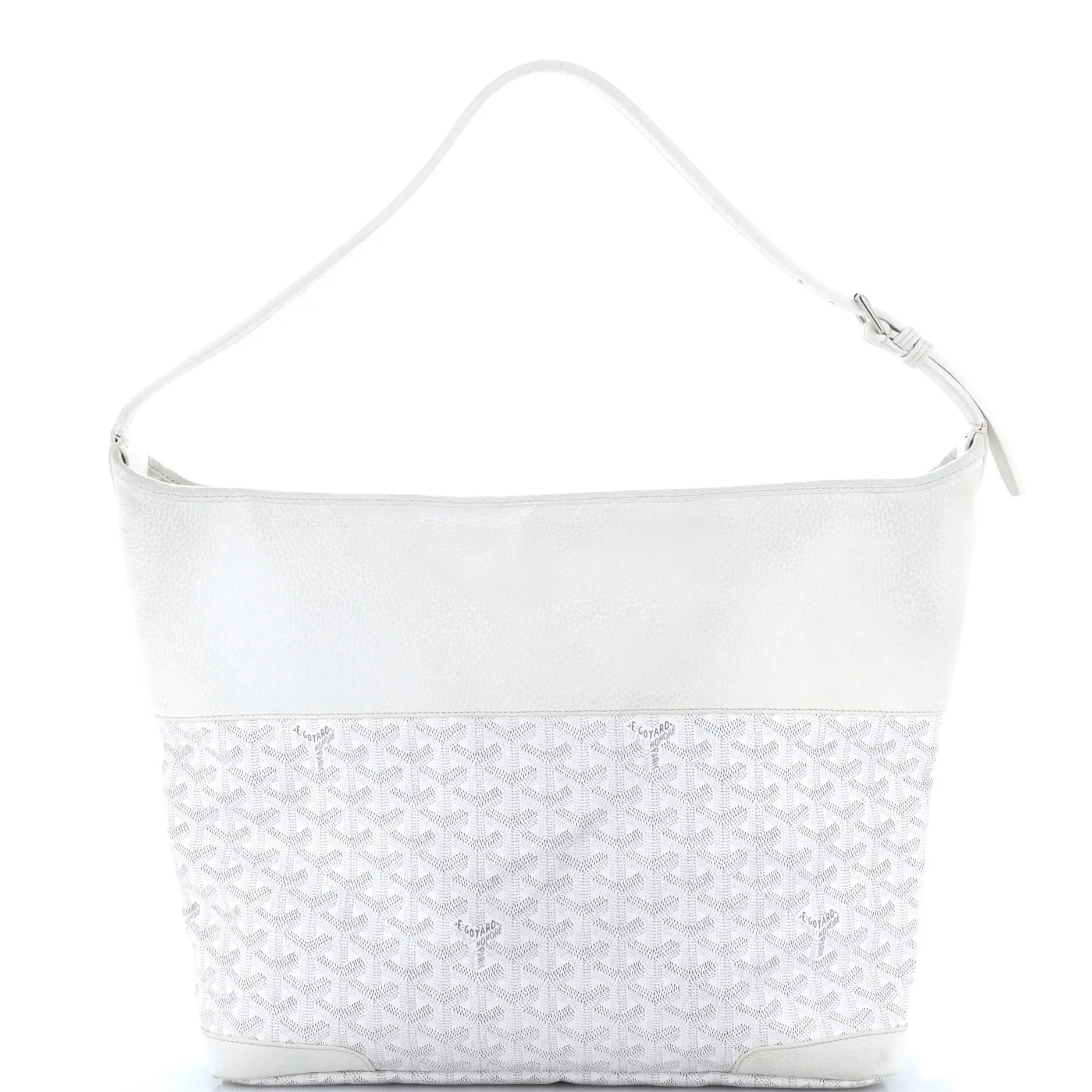 Pre-owned Goyard Leather, Canvas Coated Shoulder Bags Grenadine Hobo Coated Canvas with Leather by Rebag