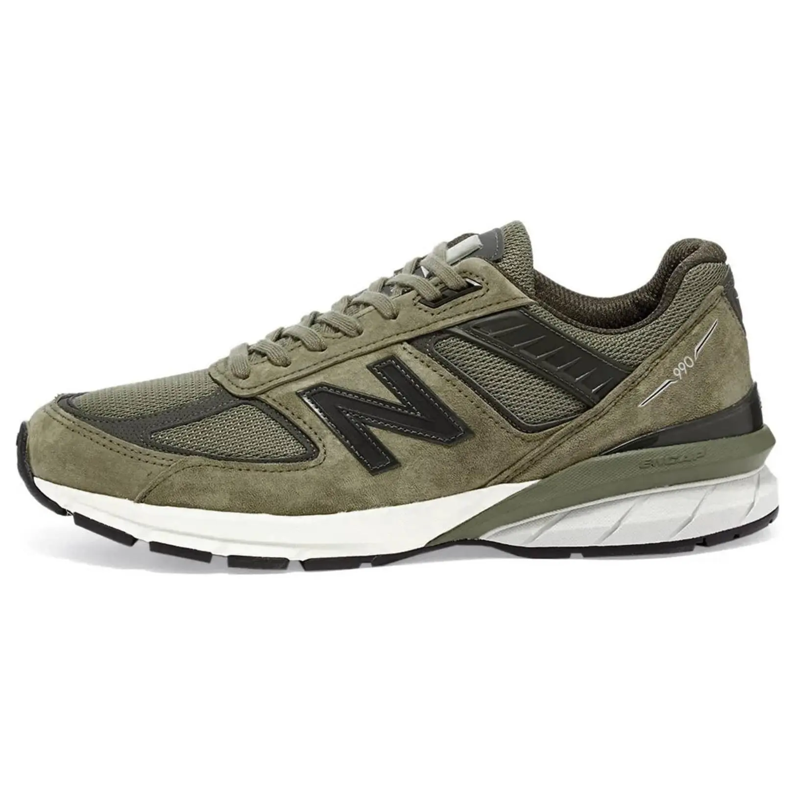 New Balance 990v5 Made In Usa Covert Green' Retro Cushioned Low Top Running Shoes Men's M990AE5