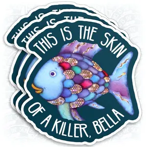 (3Pcs) This Is The Skin of A Killer Sticker, Rainbow Fish Book Lover Kindle Bookish Reading Booktok 3" or 5" Waterproof Vinyl Decal for Car, Laptop, Bottle, Tumbler, Notebook 9