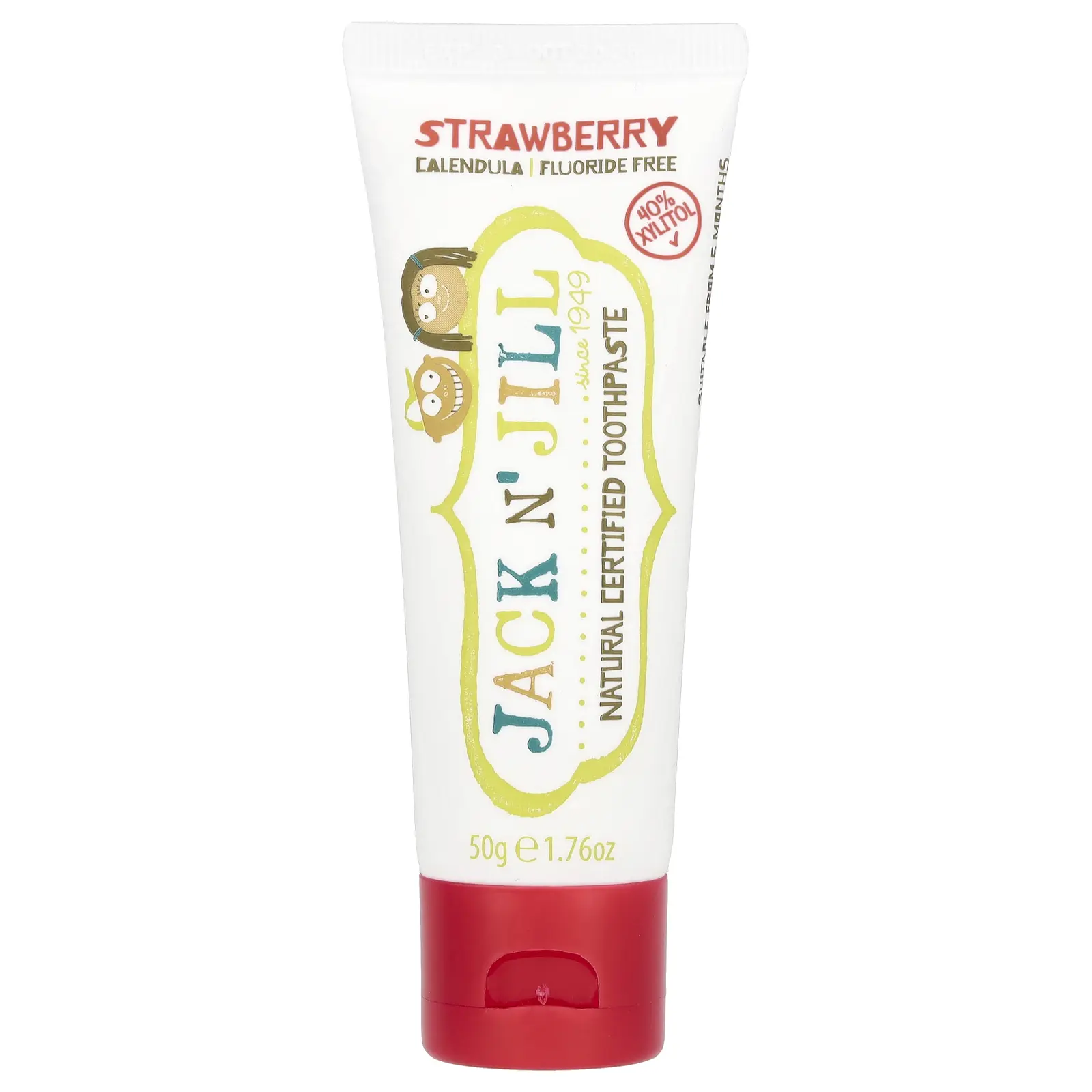 Jack n' Jill Natural Certified Toothpaste, Strawberry, 1.76 oz (50 g)