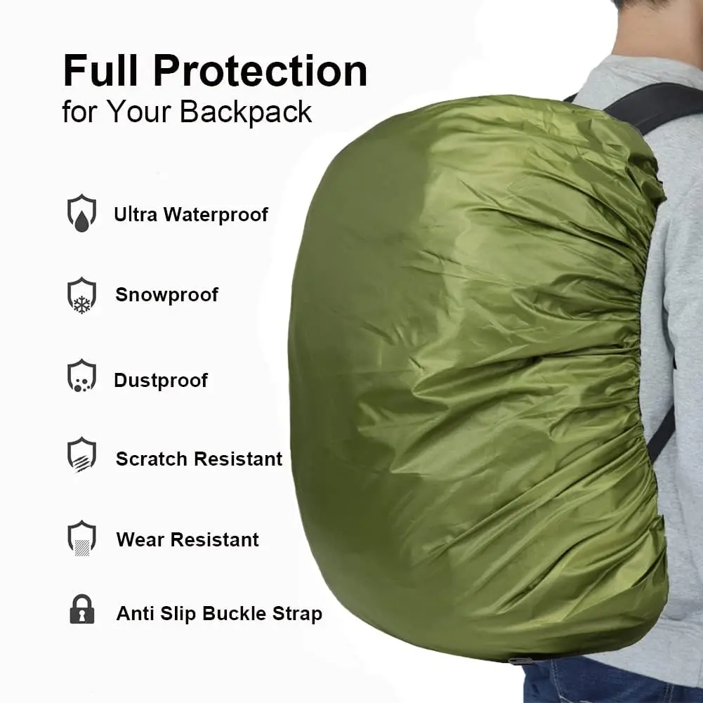 Waterproof Backpack Cover - Hiking, Biking, Camping, Dust & Rain Protection, Polyester Cover