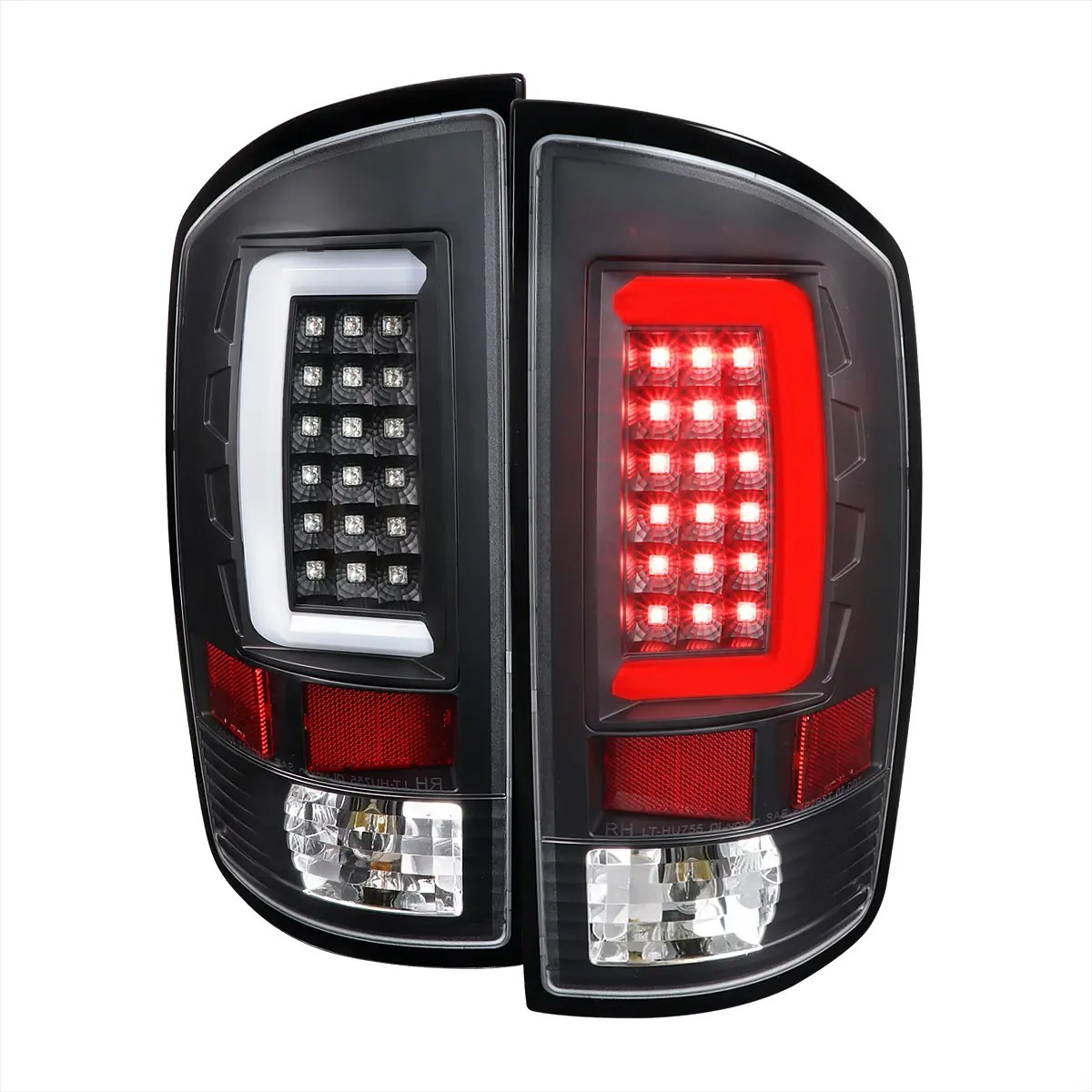 2007-2009 RAM 1500/2500/3500 LED Tail Lights (Matte Black Housing/Clear Lens)