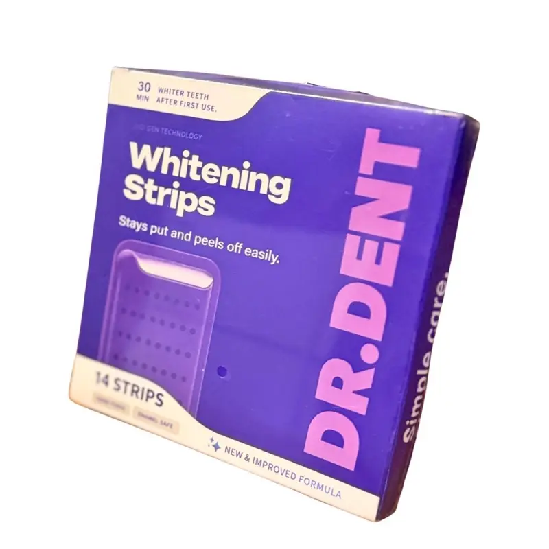 Dr. Dent Whitening Strips Purple Sensitive Peroxide-Free Teeth