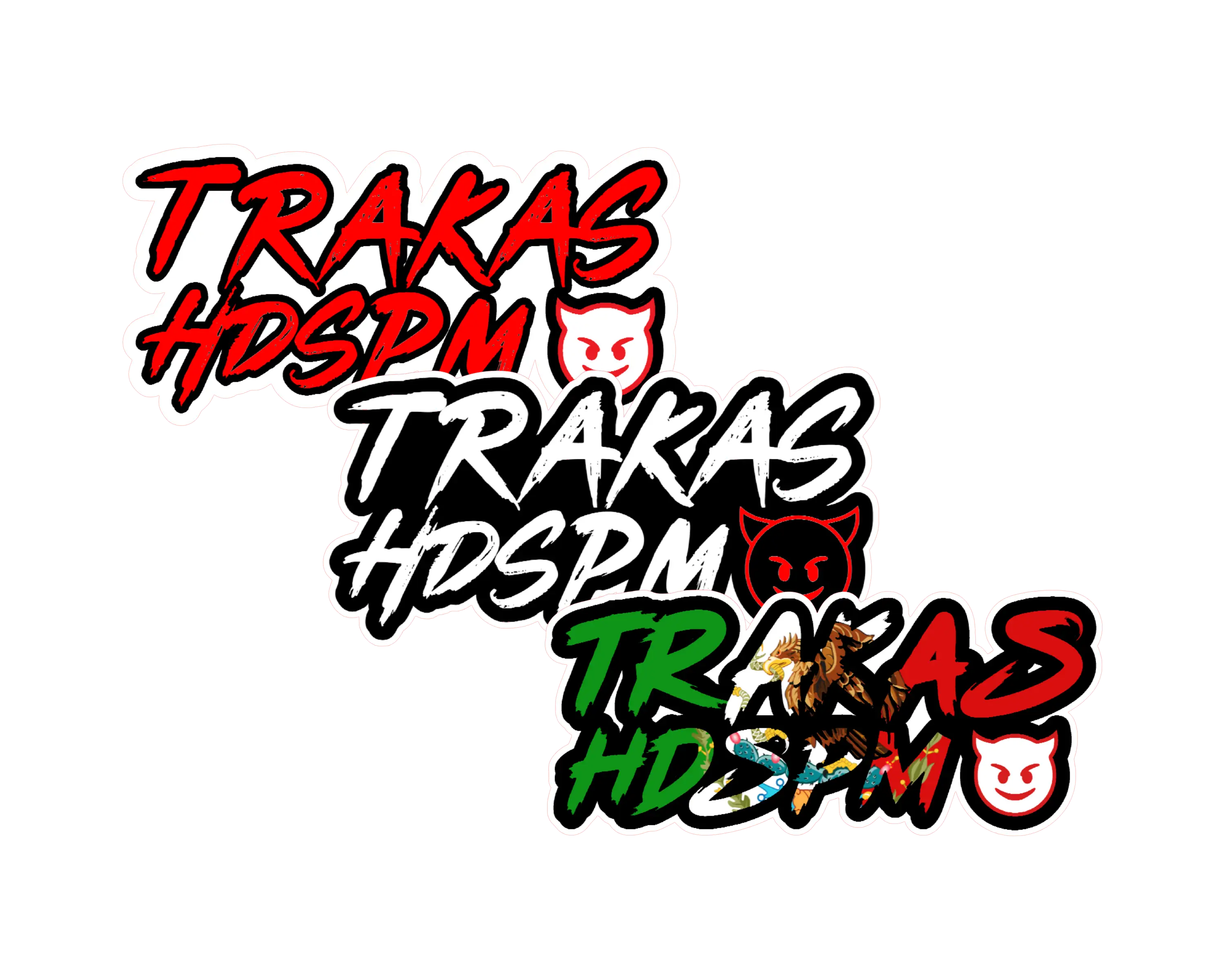 TRAKAS HDSPM Vinyl Sticker Set – All-Season, Durable 3-Piece Decal Pack Decor Decorative Multicolor Stylish Car Merch Vehicle Exterior Decoration