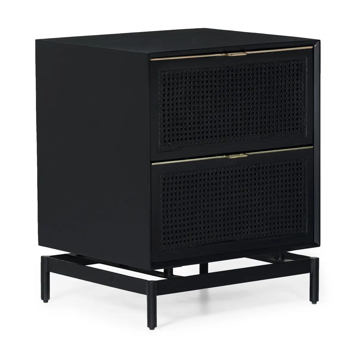 360 Stand 28 in. Hardwood Louisiana 2-Drawer Filing Cabinet with Brass Pulls, Cane Mesh Doors, Rotating Base, and Cane Doors, Wood Cabinets, Plantation Grown Hardwood, 28 H X 23 W X 20 D In, Filling Cabinet
