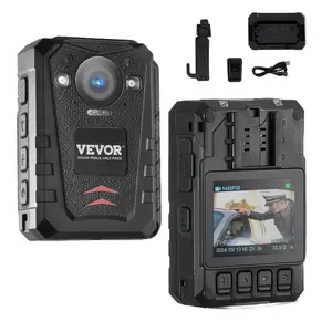 fathersdaygift  VEVOR 1440P HD Police Body Camera, 128GB Body Cam with Audio Video Recording Picture, Built-in 3500 mAh Battery, 2.0 LCD, Infrared Night Vision, Waterproof GPS Personal Body Cam for Law Enforcement