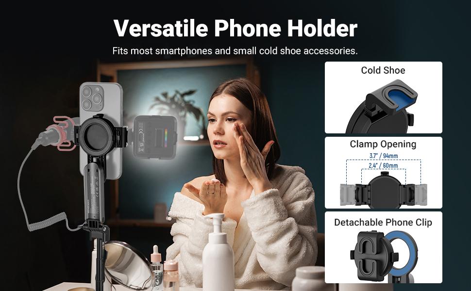 NEEWER BASICS PA985 Magnetic Selfie Stick Tripod with Bluetooth Remote, Portable Phone Tripod Stand, MagSafe Compatible, Extendable Mini Tripod for iPhone, Travel, Vlogging & Live Streaming