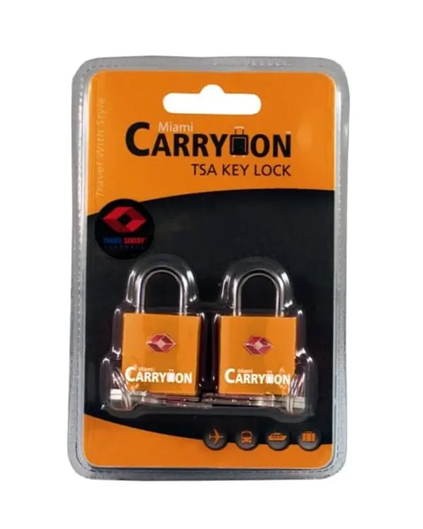 Naftali TLL04OR Tsar 2 Lockable Keyed Padlock - Orange, TSA Approved, 4 Keys, Plastic Cover, 0.20 lbs, 3.5 w x 5.75 h x 0.5 d in, Blister Pack