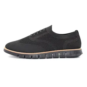ZERO FLYKNIT SLIP ON Black Low Top Shoes with Memory Foam Footbed & EVA Midsole for Comfort and Traction