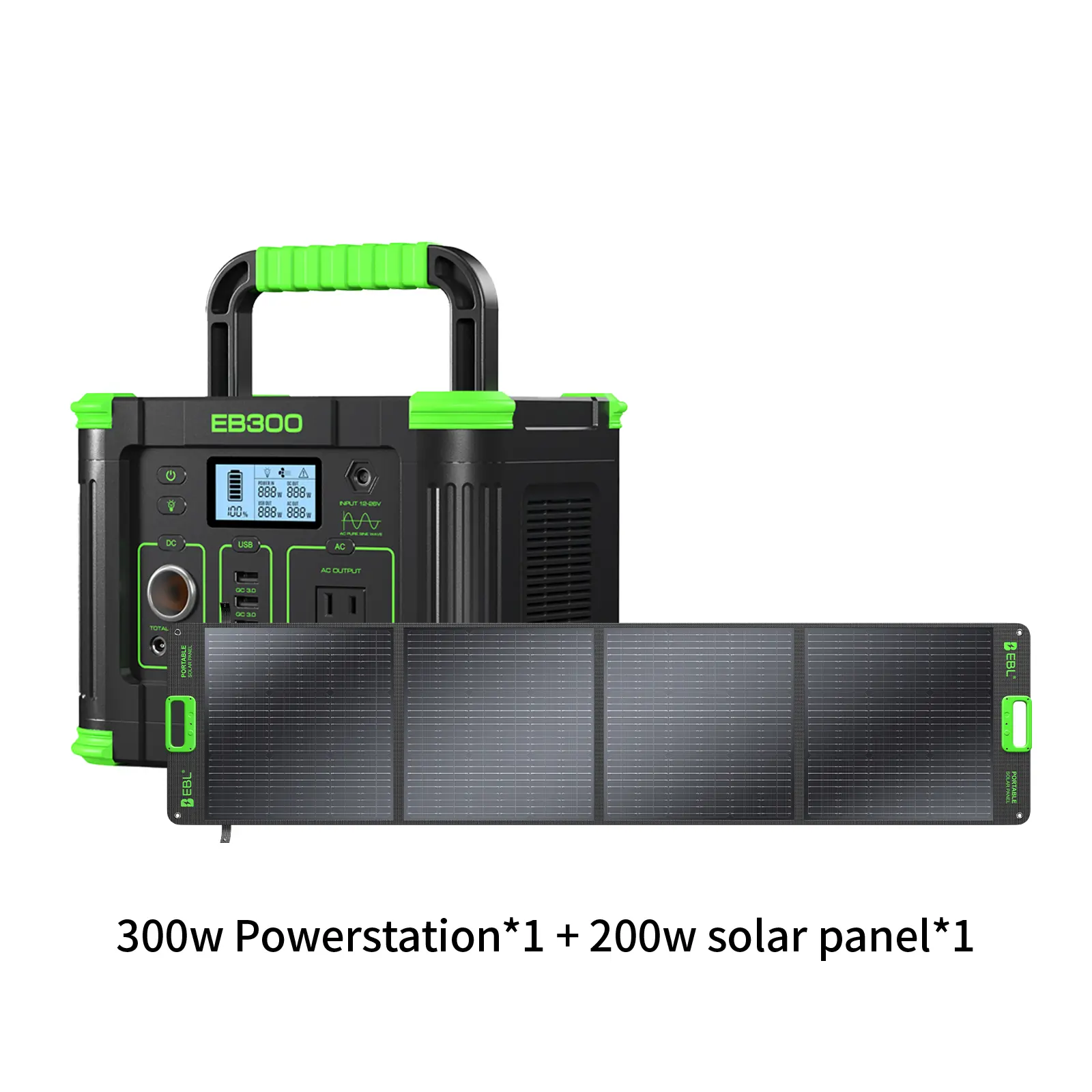 300W power station + 200W solar panel