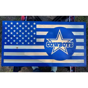 Dallas Cowboys Wooden Flag