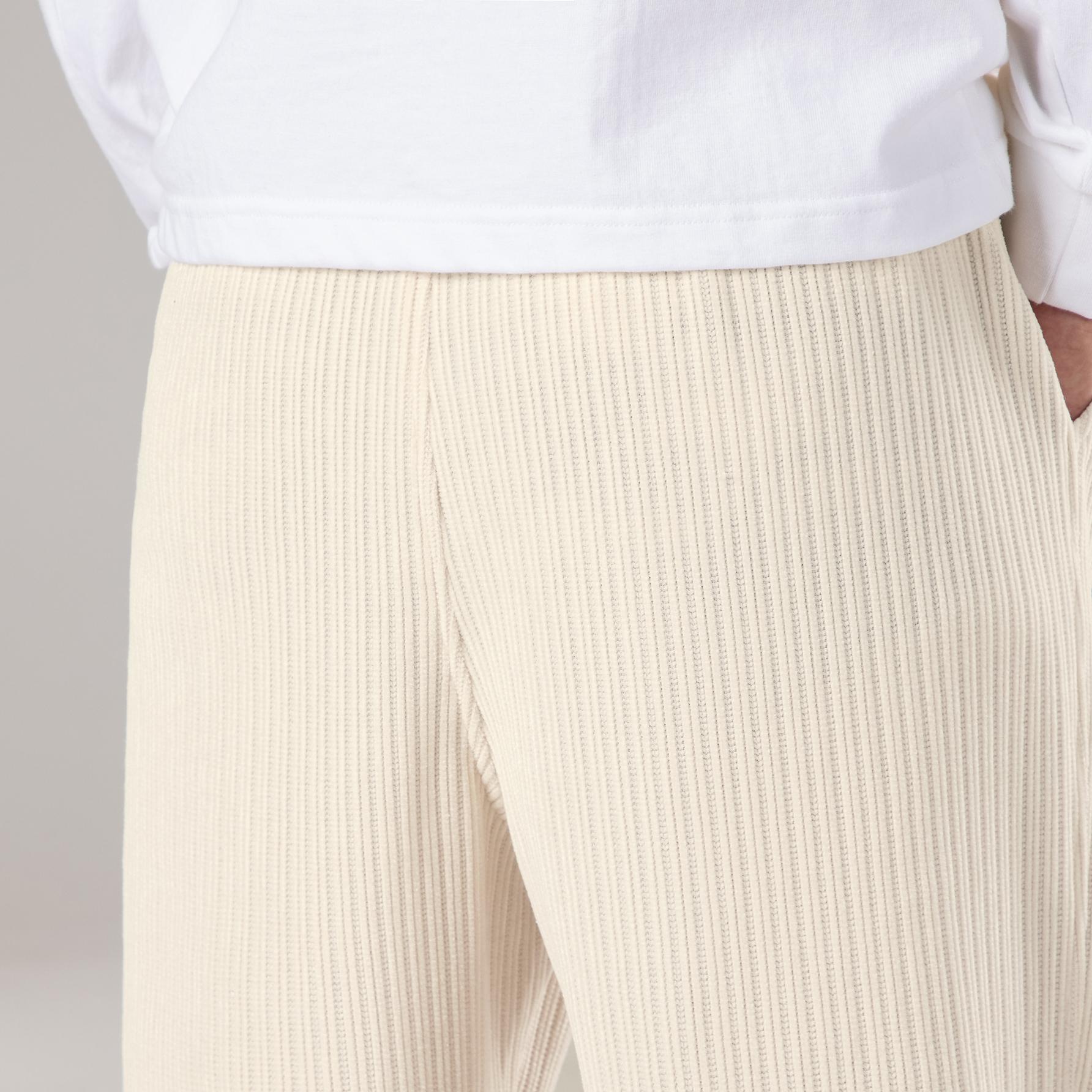 High-end corduroy long pants for men, new for autumn/winter; straight-leg sweatpants with a fluid drape and relaxed fit, wide-leg sports-casual trousers in solid colors with drawstring and pockets; breathable and comfortable, suitable for everyday activit