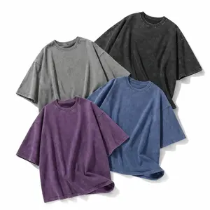 Unisex Washed Oversized T-Shirt Vintage Loose Fit Casual Streetwear Basic Tee