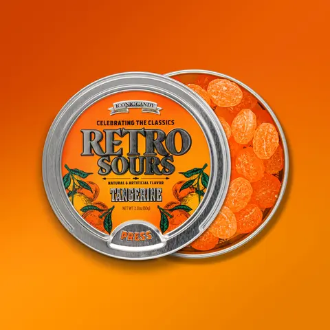 Retro Sours Classic Candy Bites - Cane Sugar-Based Fruity Treat, Sweet-Tangy Citrus Bold Flavors, Lemon & Tangerine Punch Iconic Snack, Artificial Flavor-Free, Reliving Candy Memories