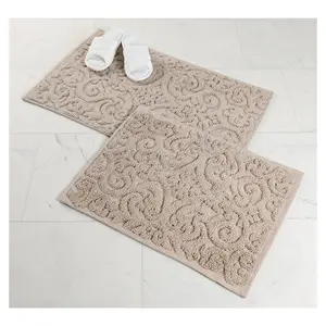 Superior 2 Piece Venere Floral Washable Bath Rug Set, Medium