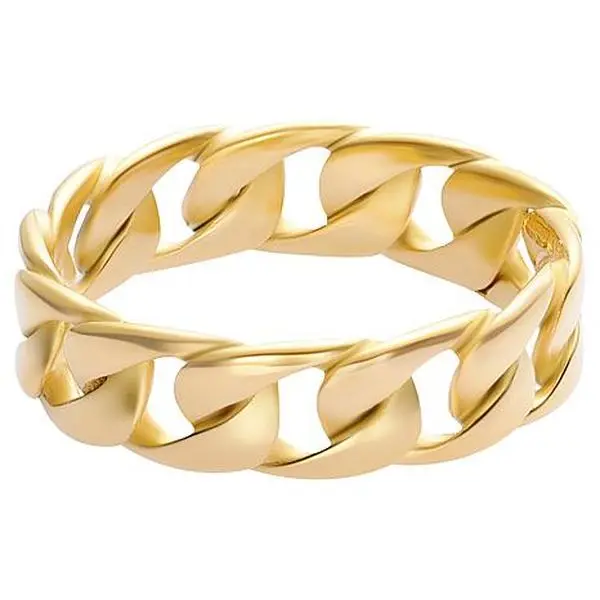 Stately Steel Cuban Link Ring