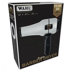 Wahl Professional 5-Star Barber Dryer 5054 – 1600W Ionic Tourmaline Dryer with Retro Chrome Finish