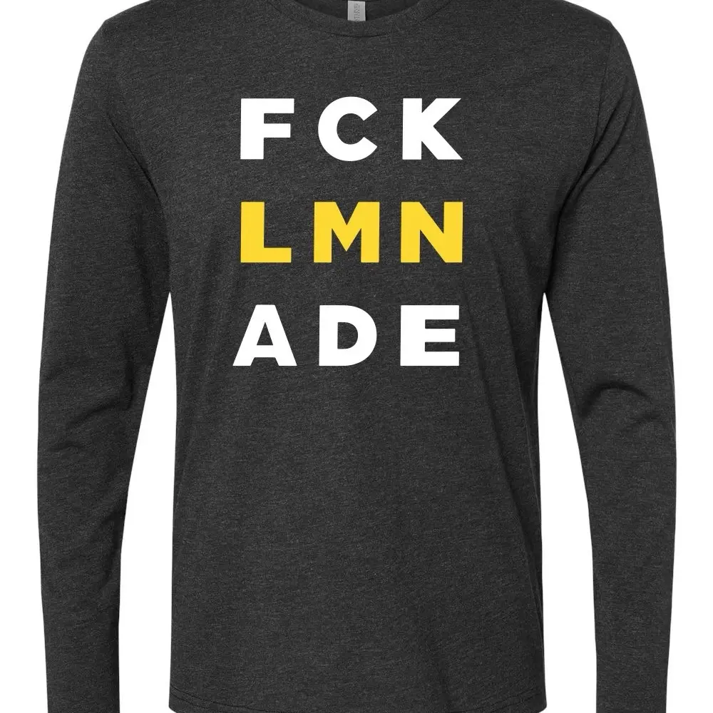 FCKLMNADE Long Sleeve T-Shirt Men's Casual Top with Front Logo, Breathable Fabric, Crew Neck, Medium Size, Suitable for All Seasons
