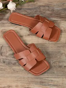 Women's Summer Flat Sandals, PU Material, Random Pattern Design, Comfortable Lightweight Footwear, Perfect for Daily Wear & Casual, Casual Slide Sandals