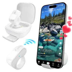 ZOZVO Bluetooth Remote control Scrolling Ring Finger Air Mouse with Touchpad for Tik_tok Instagram YouTube, Wireless Presentation Clicker, Video Scroller & Page Turn for Kindle APP, Remote for PowerPoint Slide,Selfie, Android,iOS and PC,Laptop,Mac,Tablet
