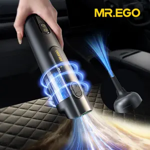 MR.EGO 20000Pa, Car Vacuum Portable Cordless, 4-in-1 Mini Vacuum Cleaner with 20,000Pa Powerful Suction, Green LED Light, Type-C Charging, 2 Suction Modes, Ultra-Light for Car, Home, Desk, Keyboards (Black)