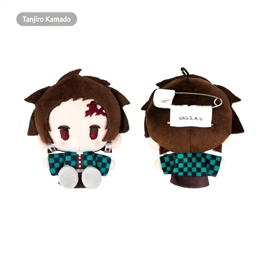 Demon Slayer Anime Plush Brooch Mystery Blind Box - Cute Tanjiro Nezuko Plushie Pin Bag Charm Accessory