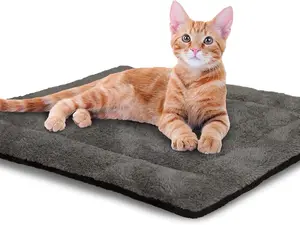 Self-Heating Thermal Cat and Dog Bed MatGray/ Black 21 X 17 Inches