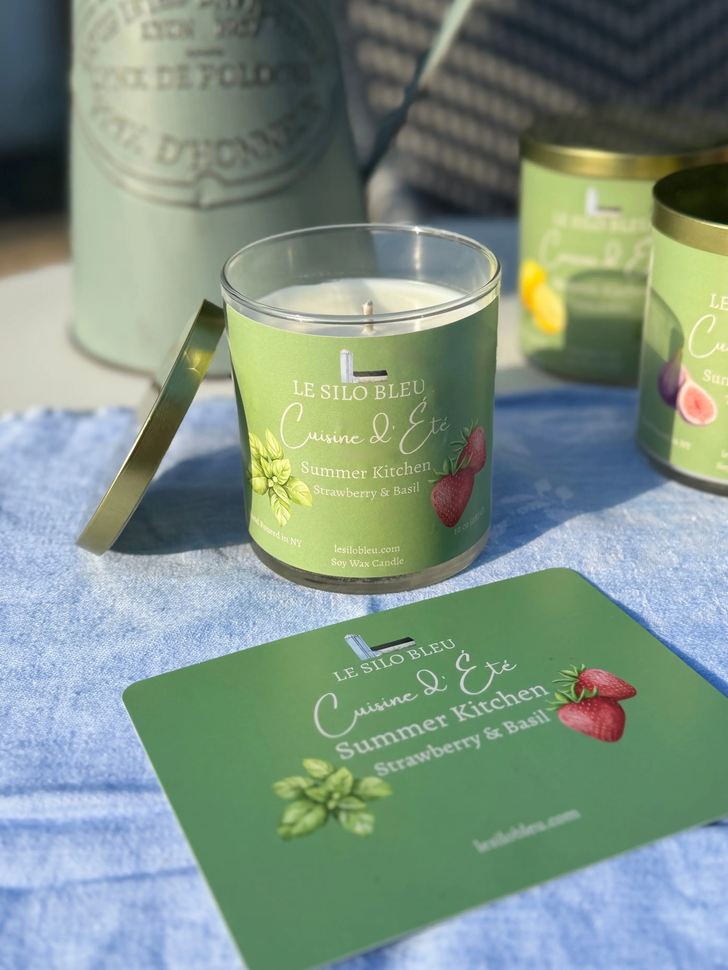 Strawberry & Basil Soy Candle - Cuisine d'Été Summer Kitchen | Le Silo Bleu