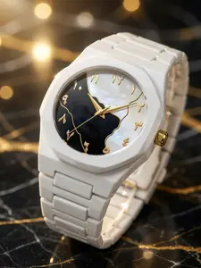 Luxury Ceramic Mother-Of-Pearl Men's Watch, Unique -And- Design, Markers, Waterproof, Elegant Style