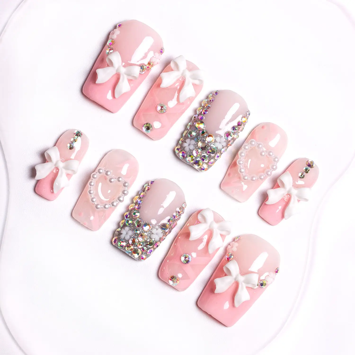 Lovful Square Regular Length 1" Inimitable Handmade Acrylic Press-On Nails for Art Designs | 10PCS Reusable,Salon Quality,Link1 H12-H280 Outdoorfun