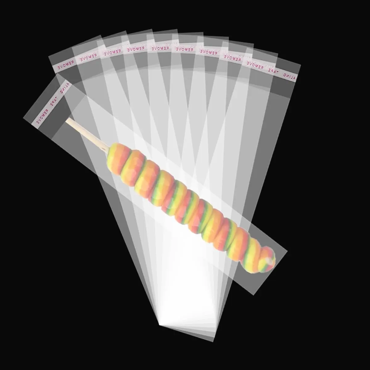 100 PCS Self Sealing Cellophane Bags 2 x 10 Inch, Clear Treat Bags for Pretzel Rods, Candy, Cake Pops, Gifts & Party Favors