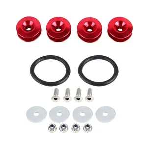 Bumper Quick Release Fasteners Kit Universal Aluminum Clips For Car Bumpers Trunk Fender Hatch Lids (red)