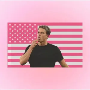 Joe Burrow Pink USA Tapestry Flag, Joe Burrow Gift, Gift for Bengals Girlfriend