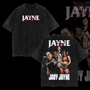 WWELife4U Jacy Jayne Hot T-Shirt 100% Premium Cotton S-5XL American-Made Soft Relaxed Fit Pre-Washed Classic Look Menswear Oversized Clothes Apparel