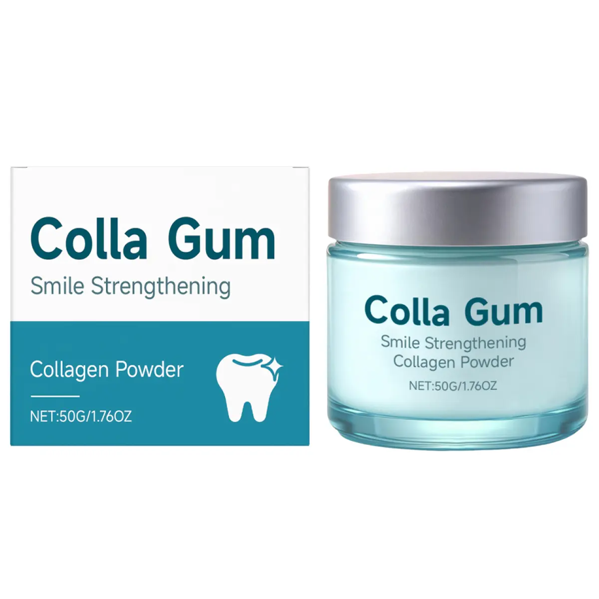 Colla Gum Collagen Tooth Powder, Gentle Deep Clean for Daily Oral Care, Stain Removal for Coffee & Tea Stains, Gum‑Friendly Low‑Sensitivity, Fluoride‑Free Breath Freshening Oral Powder, Fresh Breath, Travel Friendly 50g