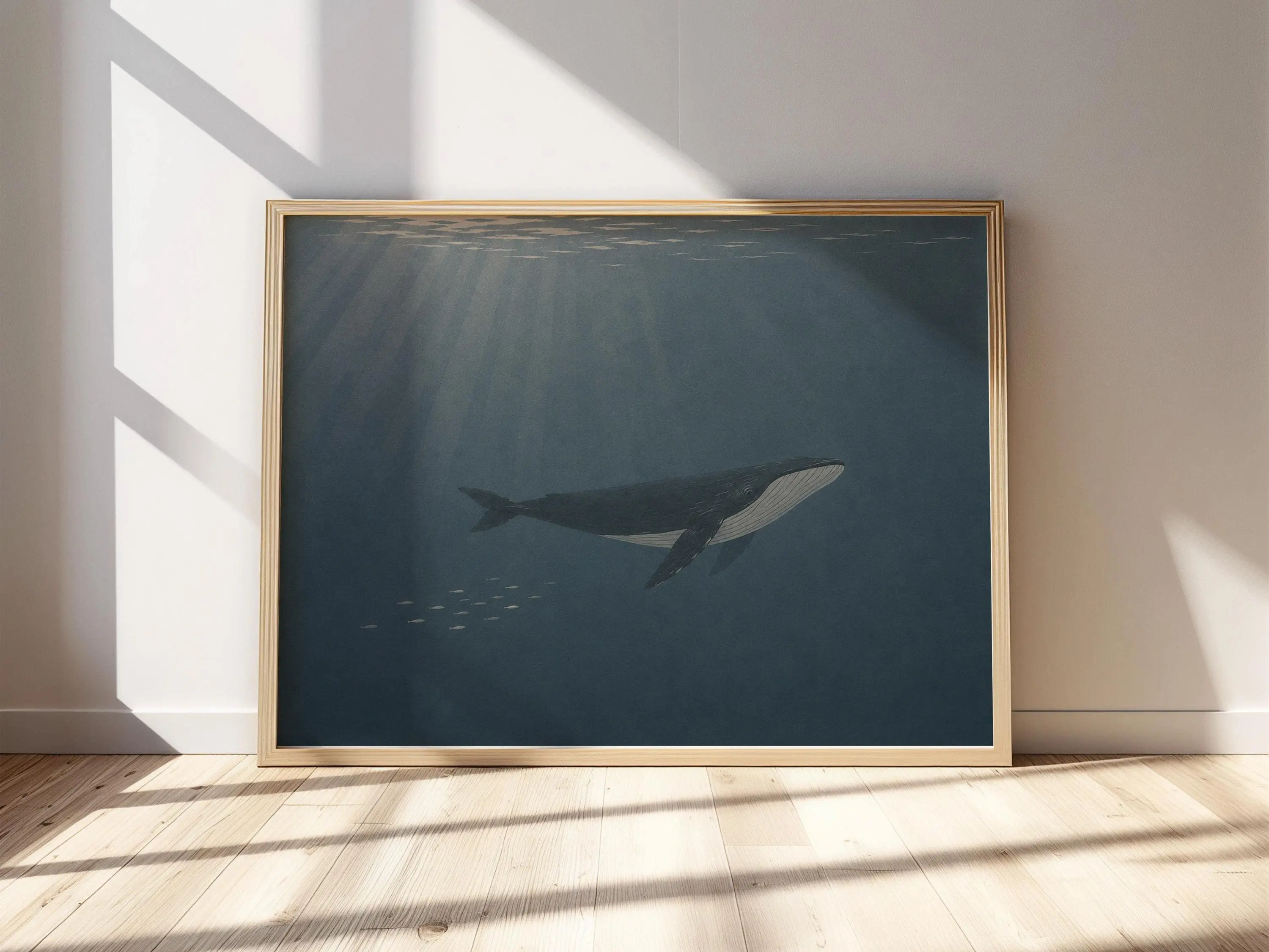 [SALE UP TO 40%] [Unframed] Humpback Whale Ocean Print, Underwater Wall Art, Deep Sea Decor